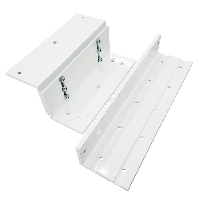 Soporte L y Z Blanco para Cerradura Electromagnética 1200 Lbs | Visionis