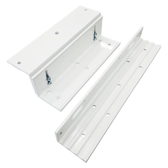 Soporte L y Z Blanco para Cerradura Electromagnética 600 Lbs | Visionis
