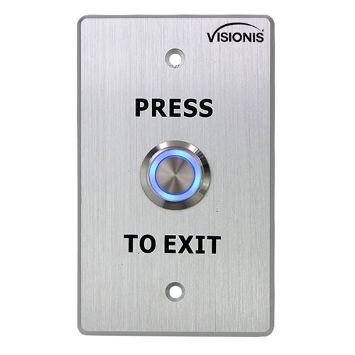 Botón de Salida Tipo Timbre con LED Azul NC/NO/COM Control de Acceso | Visionis