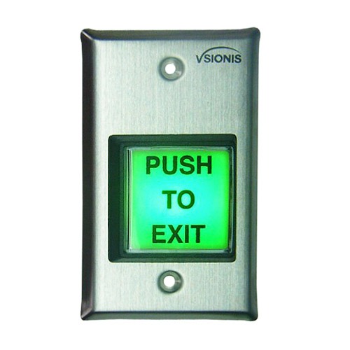 Botón de Salida Verde con LED y Temporizador para Control de Acceso NC/NO/COM | Visionis