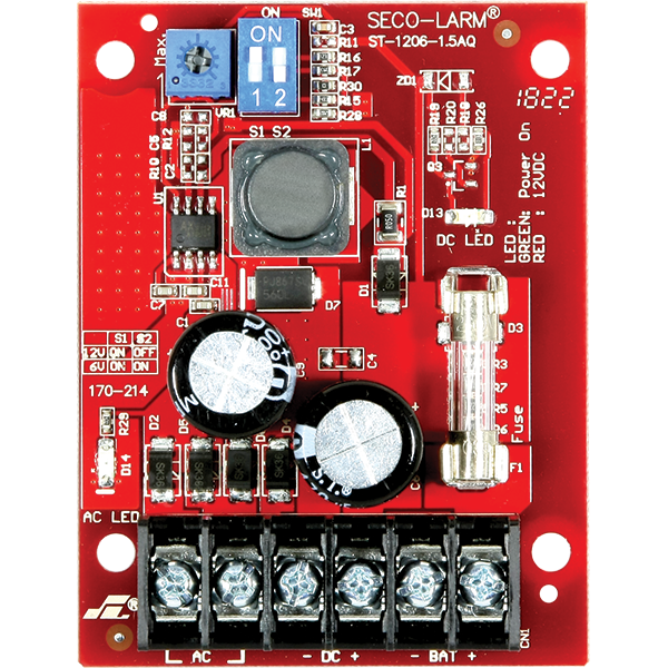 Fuente de Poder 1.5 Amperios con Cargador | Secolarm ST-1206-1.5AQ | Seguridad Electrónica PODER Y VOLTAJE